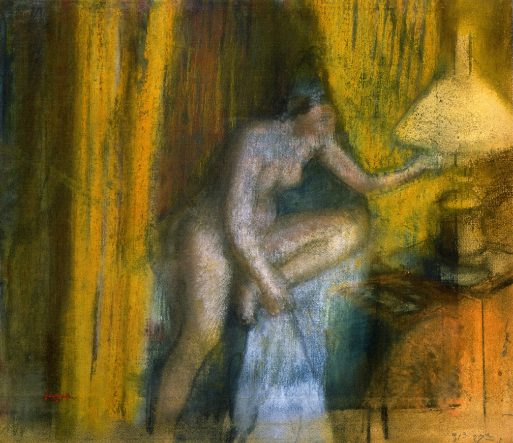 Bedtime. Woman Extinguishing Her Lamp 1883
